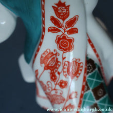 Load image into Gallery viewer, UKRAINIAN POTTERY. Vintage 1960s Porcelain Figurine Entitled "The Embroiderer" or "Girl Embroidering"
