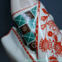 Load image into Gallery viewer, UKRAINIAN POTTERY. Vintage 1960s Porcelain Figurine Entitled "The Embroiderer" or "Girl Embroidering"
