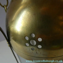 Load image into Gallery viewer, 1920s Antique Hanging Hall or Porch Lantern. Brass and Glass in the Gothic Style
