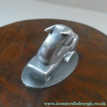 Load image into Gallery viewer, Unusual 1930s ART DECO Wooden Box with Hinged Lid. Metal Deer Sculpture on Lid (in the manner of Just Andersen)
