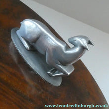 Load image into Gallery viewer, Unusual 1930s ART DECO Wooden Box with Hinged Lid. Metal Deer Sculpture on Lid (in the manner of Just Andersen)

