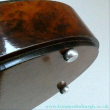 Load image into Gallery viewer, Unusual 1930s ART DECO Wooden Box with Hinged Lid. Metal Deer Sculpture on Lid (in the manner of Just Andersen)
