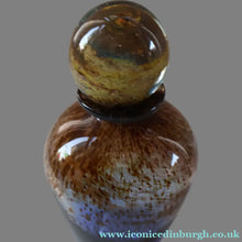 Load image into Gallery viewer, 1970s Isle of Wight AURENE Bottle Vase with Large Ball Stopper by Michael Harris with Flame Pontil
