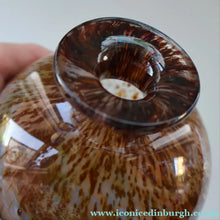 Load image into Gallery viewer, 1970s Isle of Wight AURENE Bottle Vase with Large Ball Stopper by Michael Harris with Flame Pontil
