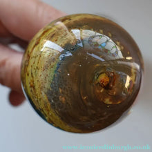 Load image into Gallery viewer, 1970s Isle of Wight AURENE Bottle Vase with Large Ball Stopper by Michael Harris with Flame Pontil
