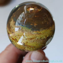 Load image into Gallery viewer, 1970s Isle of Wight AURENE Bottle Vase with Large Ball Stopper by Michael Harris with Flame Pontil
