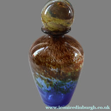 Load image into Gallery viewer, 1970s Isle of Wight AURENE Bottle Vase with Large Ball Stopper by Michael Harris with Flame Pontil
