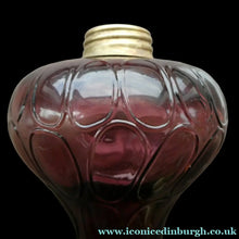 Load image into Gallery viewer, Antique Purple Glass Oil Lamp Complete. Possibly American. Signed MR
