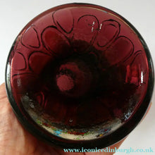 Load image into Gallery viewer, Antique Purple Glass Oil Lamp Complete. Possibly American. Signed MR
