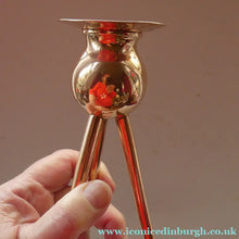 Load image into Gallery viewer, Late 19th Century Arts and Crafts Copper Candlesticks with Tripod Feet
