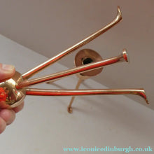 Load image into Gallery viewer, Late 19th Century Arts and Crafts Copper Candlesticks with Tripod Feet
