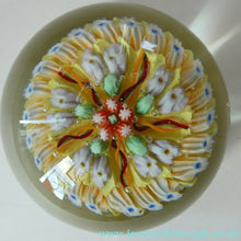 Load image into Gallery viewer, VASART Scottish Glass Paperweight with 5 Spokes; with yellow ground
