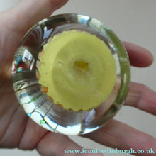 Load image into Gallery viewer, VASART Scottish Glass Paperweight with 5 Spokes; with yellow ground
