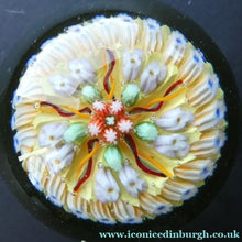 Load image into Gallery viewer, VASART Scottish Glass Paperweight with 5 Spokes; with yellow ground
