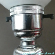Load image into Gallery viewer,  EDWARDIAN Ruby Red Glass Lamp with White Glass Shade with Wavy Rim 
