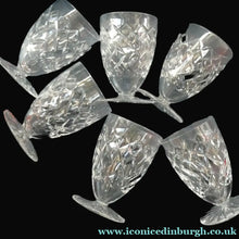Load image into Gallery viewer, Unusual Vintage SET OF SIX Fine Lead Crystal Large JUICE GLASSES, possibly Webb Corbett
