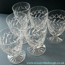 Load image into Gallery viewer, Unusual Vintage SET OF SIX Fine Lead Crystal Large JUICE GLASSES, possibly Webb Corbett
