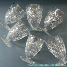 Load image into Gallery viewer, Unusual Vintage SET OF SIX Fine Lead Crystal Large JUICE GLASSES, possibly Webb Corbett

