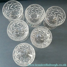 Load image into Gallery viewer, Unusual Vintage SET OF SIX Fine Lead Crystal Large JUICE GLASSES, possibly Webb Corbett
