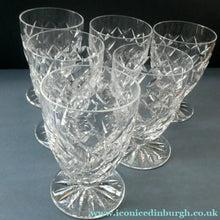 Load image into Gallery viewer, Unusual Vintage SET OF SIX Fine Lead Crystal Large JUICE GLASSES, possibly Webb Corbett

