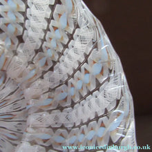Load image into Gallery viewer, Venetian / Salviati Murano Glass Latticino Zanfirico Glass Finger Bowl &amp; Saucer; Gold Inclusions. Both with Frilled Edges
