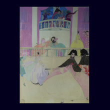 Load image into Gallery viewer, SCOTTISH ART: Art Nouveau Watercolour Painting of a Masked Ball at the Venice Carnival. Signed with monogram
