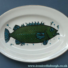Load image into Gallery viewer, 1970's AQUARIUS Oval Plate. WASHINGTON POTTERY. Quirky Green Fish
