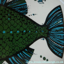 Load image into Gallery viewer, 1970's AQUARIUS Oval Plate. WASHINGTON POTTERY. Quirky Green Fish
