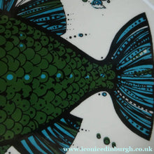 Load image into Gallery viewer, 1970's AQUARIUS Oval Plate. WASHINGTON POTTERY. Quirky Green Fish
