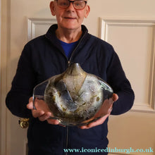 Load image into Gallery viewer, VERY LARGE 1990s Isle of Wight Studio ‘Azurene’ Fish Vase with Original Label (Timothy Harris; c 2009)

