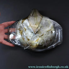 Load image into Gallery viewer, VERY LARGE 1990s Isle of Wight Studio ‘Azurene’ Fish Vase with Original Label (Timothy Harris; c 2009)

