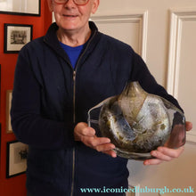 Load image into Gallery viewer, VERY LARGE 1990s Isle of Wight Studio ‘Azurene’ Fish Vase with Original Label (Timothy Harris; c 2009)

