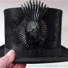 Load image into Gallery viewer, VERY LARGE Genuine Victorian Antique Top Hat. Size 7 1/4+ RARE Coachman's Rosette
