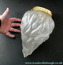 Load image into Gallery viewer, VERY LARGE Vintage 1930s Satin Glass ART DECO Light Shade in the Form of a Flaming Torch.

