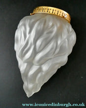 Load image into Gallery viewer, VERY LARGE Vintage 1930s Satin Glass ART DECO Light Shade in the Form of a Flaming Torch.
