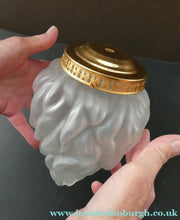 Load image into Gallery viewer, VERY LARGE Vintage 1930s Satin Glass ART DECO Light Shade in the Form of a Flaming Torch.
