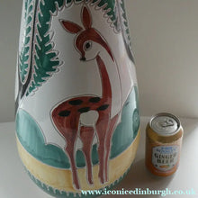 Load image into Gallery viewer, VERY LARGE Vintage 1950s / 60s NORWEGIAN Vase with Deer Decoration by Elle Pottery
