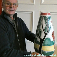 Load image into Gallery viewer, VERY LARGE Vintage 1950s / 60s NORWEGIAN Vase with Deer Decoration by Elle Pottery
