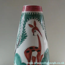Load image into Gallery viewer, VERY LARGE Vintage 1950s / 60s NORWEGIAN Vase with Deer Decoration by Elle Pottery
