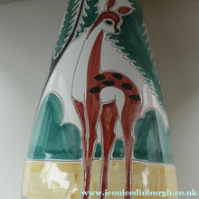 Load image into Gallery viewer, VERY LARGE Vintage 1950s / 60s NORWEGIAN Vase with Deer Decoration by Elle Pottery
