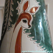 Load image into Gallery viewer, VERY LARGE Vintage 1950s / 60s NORWEGIAN Vase with Deer Decoration by Elle Pottery
