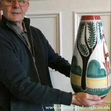 Load image into Gallery viewer, VERY LARGE Vintage 1950s / 60s NORWEGIAN Vase with Deer Decoration by Elle Pottery
