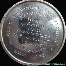 Load image into Gallery viewer, 1927 SCOTTISH BEEKEEPERS ASSOCIATION Hallmarked Solid Silver Medal for the Honey Show. Good Vintage Condition
