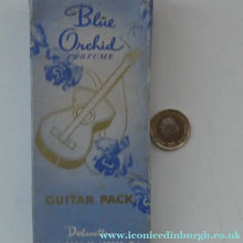 Load image into Gallery viewer, Very Rare 1930s Delavelle Blue Orchid Perfume Bottle in Novelty Guitar Case
