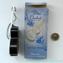 Load image into Gallery viewer, Very Rare 1930s Delavelle Blue Orchid Perfume Bottle in Novelty Guitar Case
