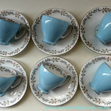 Load image into Gallery viewer, 1950s BONE CHINA Tea Set by ROYAL STAFFORDSHIRE. Vogue Pattern on Merlin Ware
