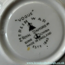 Load image into Gallery viewer, 1950s BONE CHINA Tea Set by ROYAL STAFFORDSHIRE. Vogue Pattern on Merlin Ware

