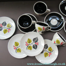 Load image into Gallery viewer, 1950s Wade Red Berries Rosehip Pattern, Trio: Cup, Saucer and Side Plate
