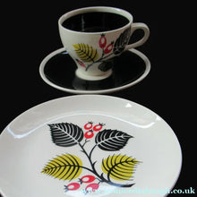 Load image into Gallery viewer, 1950s Wade Red Berries Rosehip Pattern, Trio: Cup, Saucer and Side Plate
