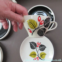 Load image into Gallery viewer, 1950s Wade Red Berries Rosehip Pattern, Trio: Cup, Saucer and Side Plate
